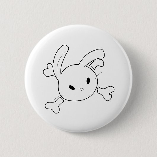 Badge Rond 5 Cm crâne de lapin (Devant)