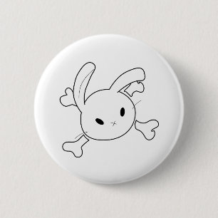Badge Rond 5 Cm crâne de lapin