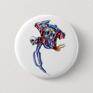 Badge Rond 5 Cm crâne de machine de tatouage