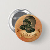 Badge Rond 5 Cm Crâne de magie noire (Devant & derrière)