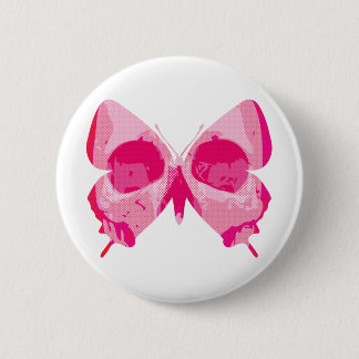Badge Rond 5 Cm Crâne de papillon