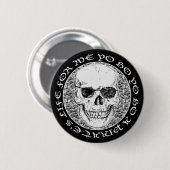 Badge Rond 5 Cm crâne de pirate (Devant & derrière)