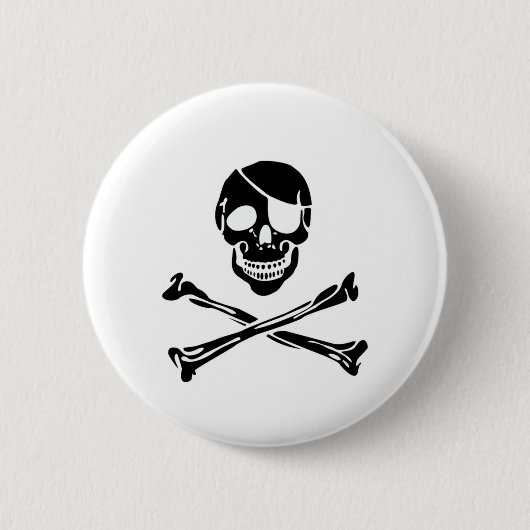 Badge Rond 5 Cm Crâne de pirate (Devant)