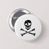 Badge Rond 5 Cm Crâne de pirate (Devant & derrière)