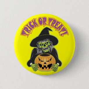 Badge Rond 5 Cm Crâne de sorcière