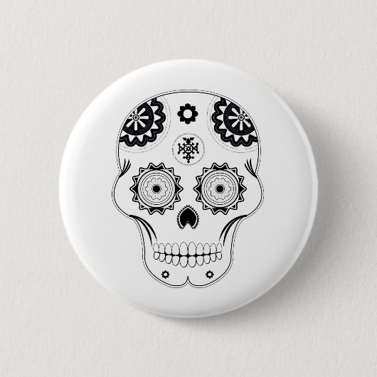 Badge Rond 5 Cm Crâne de sucre (Devant)