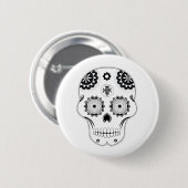 Badge Rond 5 Cm Crâne de sucre (Devant & derrière)