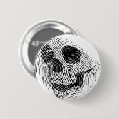 Badge Rond 5 Cm Crâne d'empreinte digitale (Devant & derrière)