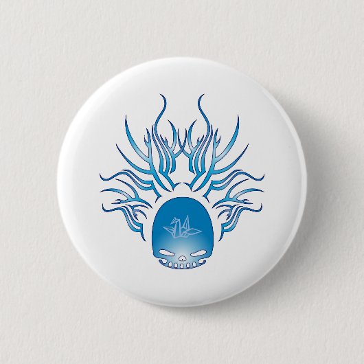 Badge Rond 5 Cm Crâne d'origami (Devant)
