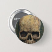 Badge Rond 5 Cm Crâne d'une sorcière (Devant & derrière)