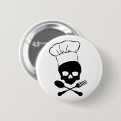 Badge Rond 5 Cm Crâne et chef d'os croisés (Devant & derrière)
