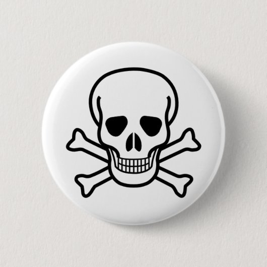 Badge Rond 5 Cm crâne et os croisés (Devant)