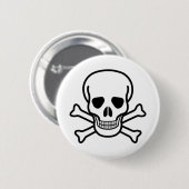 Badge Rond 5 Cm crâne et os croisés (Devant & derrière)
