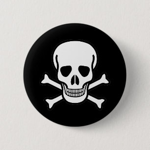 Badge Rond 5 Cm Crâne et os croisés