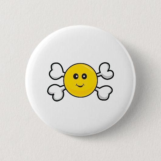 Badge Rond 5 Cm crâne et os croisés (Devant)