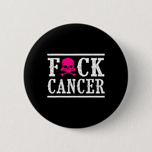 Badge Rond 5 Cm Crâne et os croisés Squelette Cancer du sein