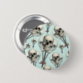 Badge Rond 5 Cm Crâne éternellement doux de lucette (Devant & derrière)