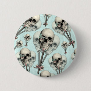 Badge Rond 5 Cm Crâne éternellement doux de lucette