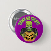 Badge Rond 5 Cm Crâne Frankenstein (Devant & derrière)