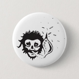 Badge Rond 5 Cm crâne fumant