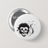 Badge Rond 5 Cm crâne fumant (Devant & derrière)