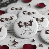 Badge Rond 5 Cm Crâne gothique et rose pour mariage