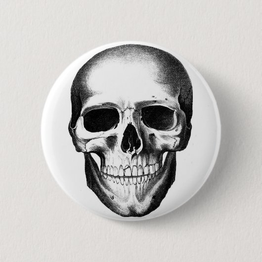 Badge Rond 5 Cm Crâne Halloween déplaisant effrayant principal (Devant)