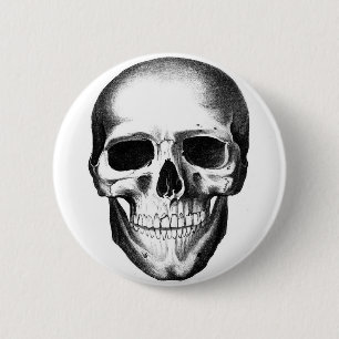 Badge Rond 5 Cm Crâne Halloween déplaisant effrayant principal
