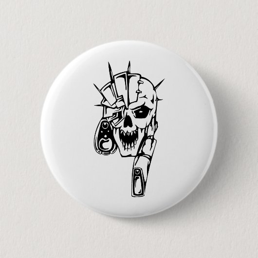 Badge Rond 5 Cm Crâne humain (Devant)