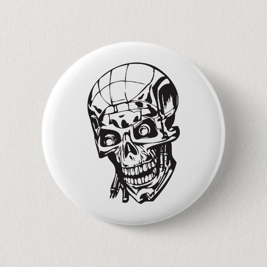 Badge Rond 5 Cm Crâne humain 159 (Devant)