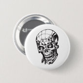 Badge Rond 5 Cm Crâne humain 159 (Devant & derrière)