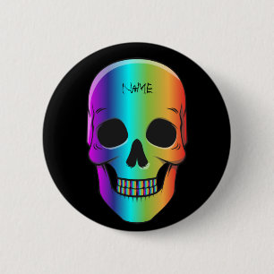Badge Rond 5 Cm Crâne humain psychédélique Thunder_Cove