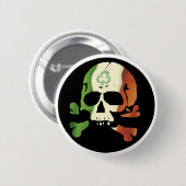 Badge Rond 5 Cm Crâne irlandais de drapeau (Devant & derrière)