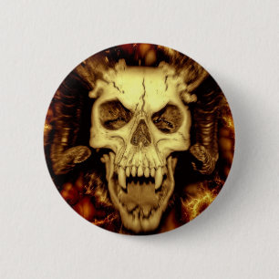 Badge Rond 5 Cm Crâne mauvais