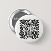 Badge Rond 5 Cm Crâne mexicain (Devant & derrière)