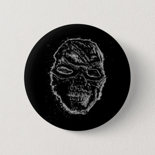 Badge Rond 5 Cm Crâne noir (Devant)
