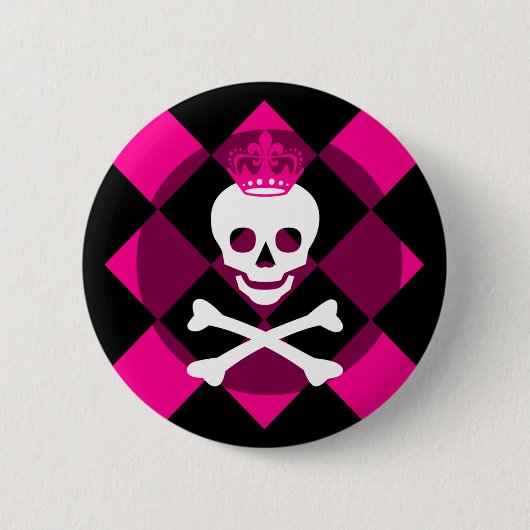 Badge Rond 5 Cm Crâne Pinz de mod (Devant)