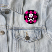Badge Rond 5 Cm Crâne Pinz de mod (En situation)