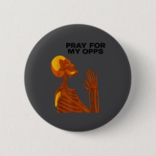 Badge Rond 5 Cm Crâne Prie Pour Mes Ennemis 2026