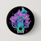 Badge Rond 5 Cm Crâne psychédélique (Devant)
