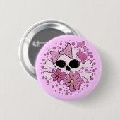 Badge Rond 5 Cm Crâne punk Girly (Devant & derrière)