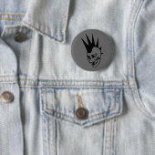 Badge Rond 5 Cm Crâne Punk personnalisable (En situation)