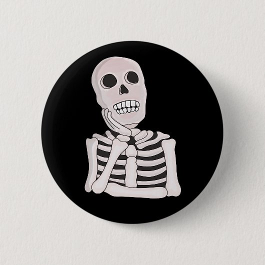 Badge Rond 5 Cm Crâne réfléchi (Devant)