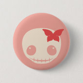 Badge Rond 5 Cm Crâne rose mignon (Devant)