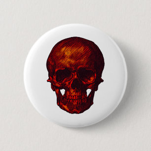 Badge Rond 5 Cm Crâne rouge