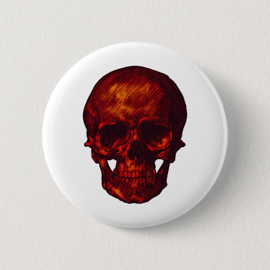 Badge Rond 5 Cm Crâne rouge (Devant)