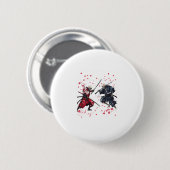 Badge Rond 5 Cm Crâne Samurai Duel (Devant & derrière)