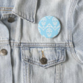 Badge Rond 5 Cm crâne victorien bleu (En situation)