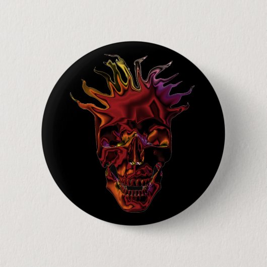 Badge Rond 5 Cm crânes chromés (Devant)