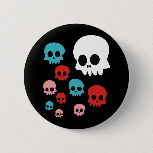 Badge Rond 5 Cm Crânes colorés (Devant)